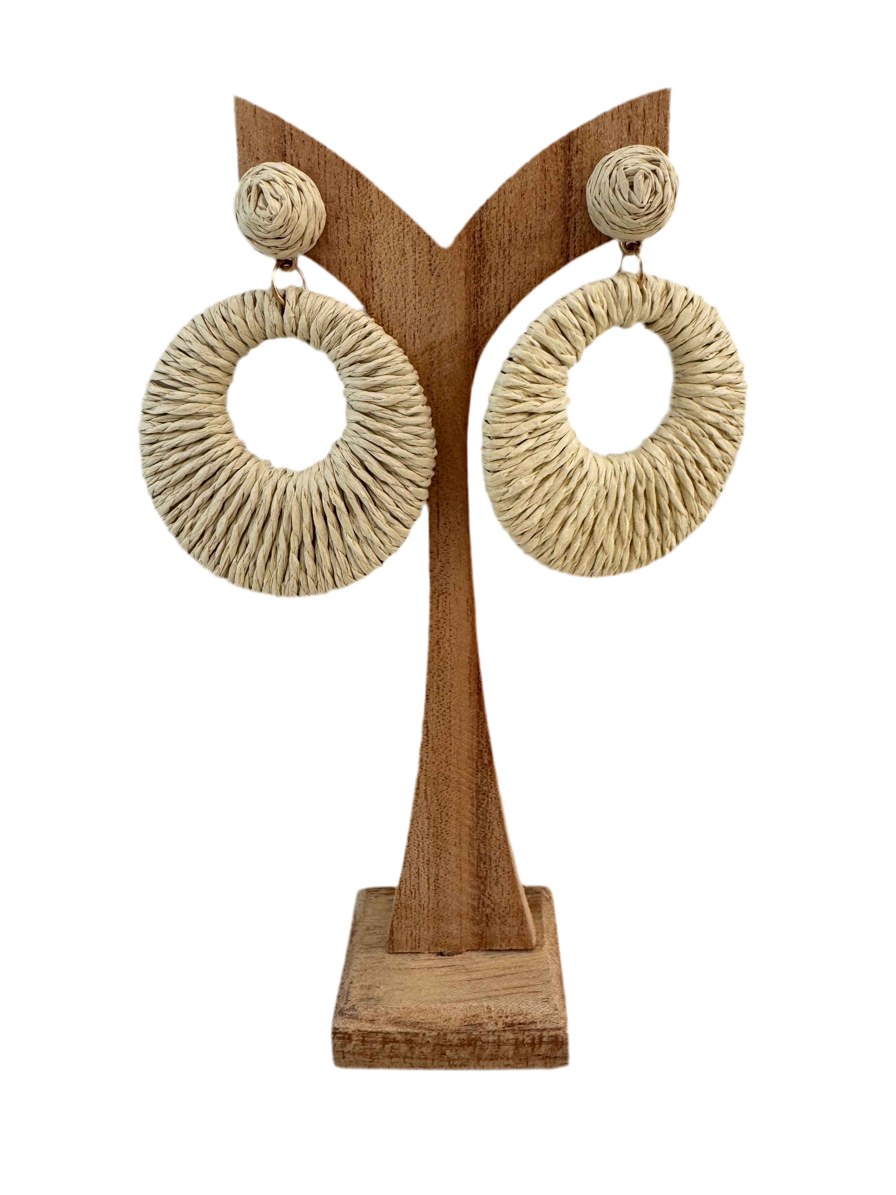 Raffia Hoop Earrings