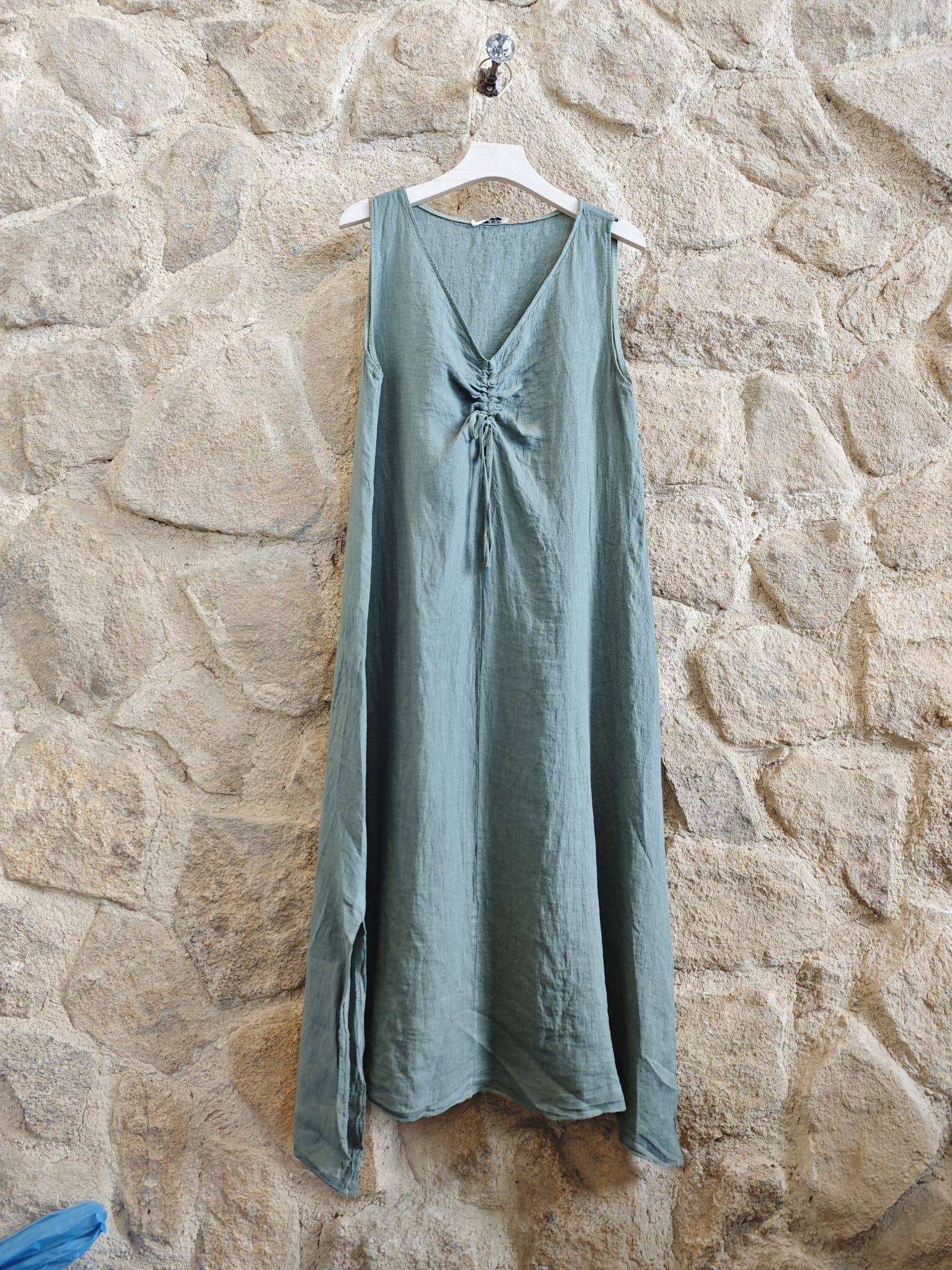 Linen Drawstring Maxi