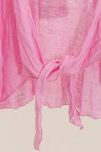 Linen Wrap Top - Mole