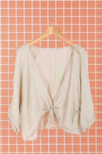 Linen Wrap Top - Mole