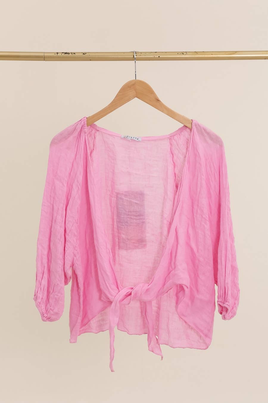 Linen Wrap Top - Mole