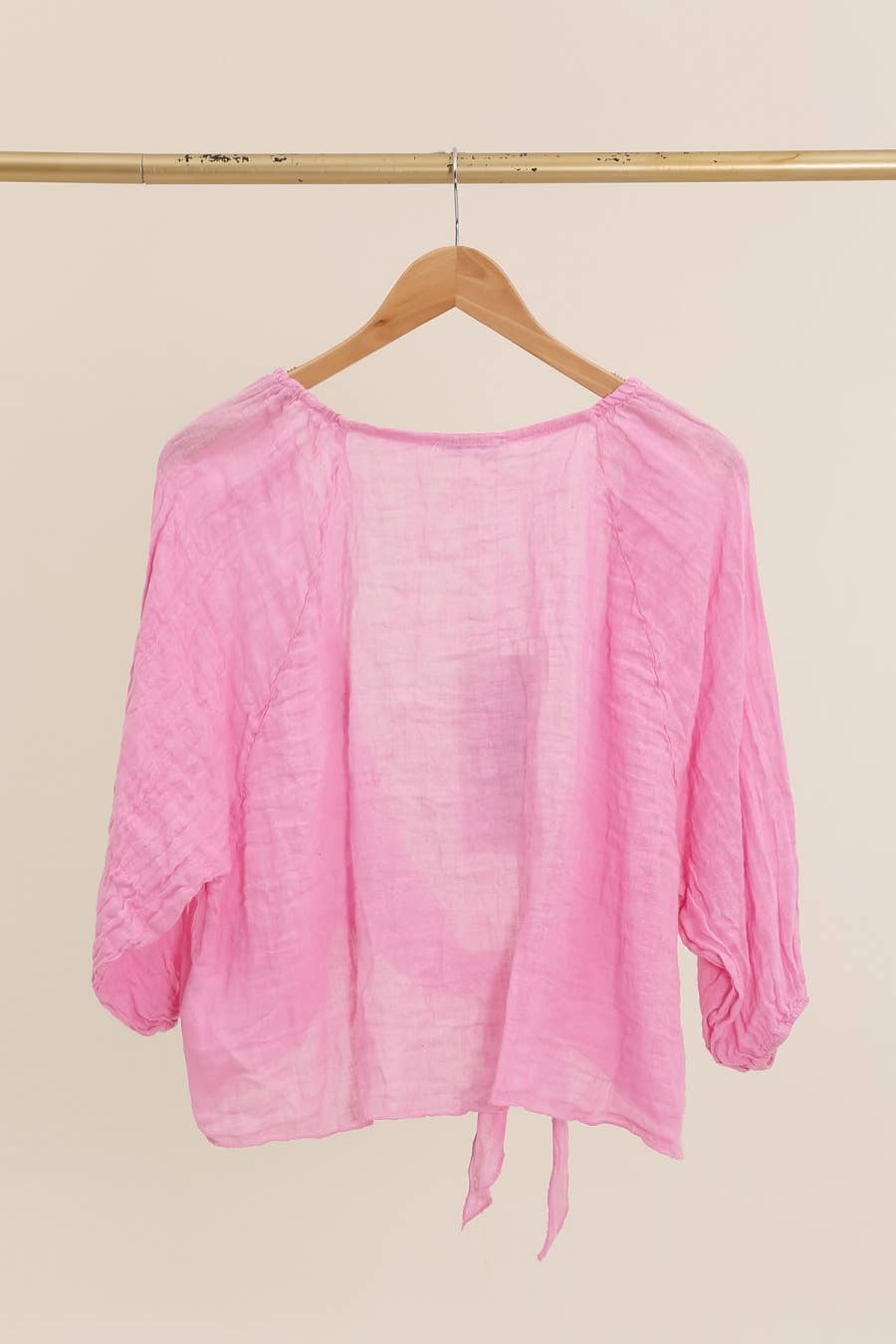 Linen Wrap Top - Mole