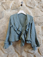 Linen Ruffle Top