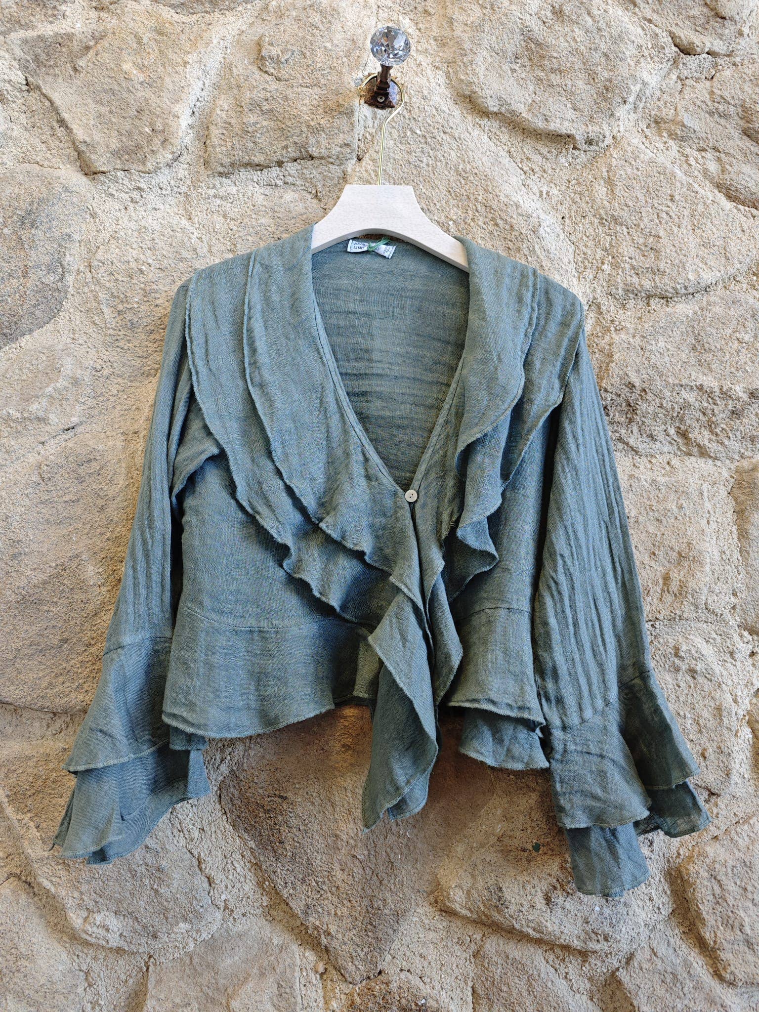 Linen Ruffle Top