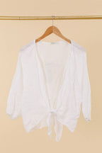Linen Wrap Top - Mole