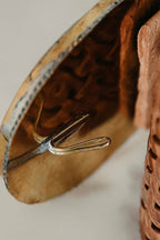 BROWN LEATHER BELT WIDE STAR