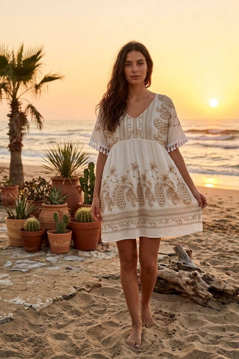 White Navagio Short Dress