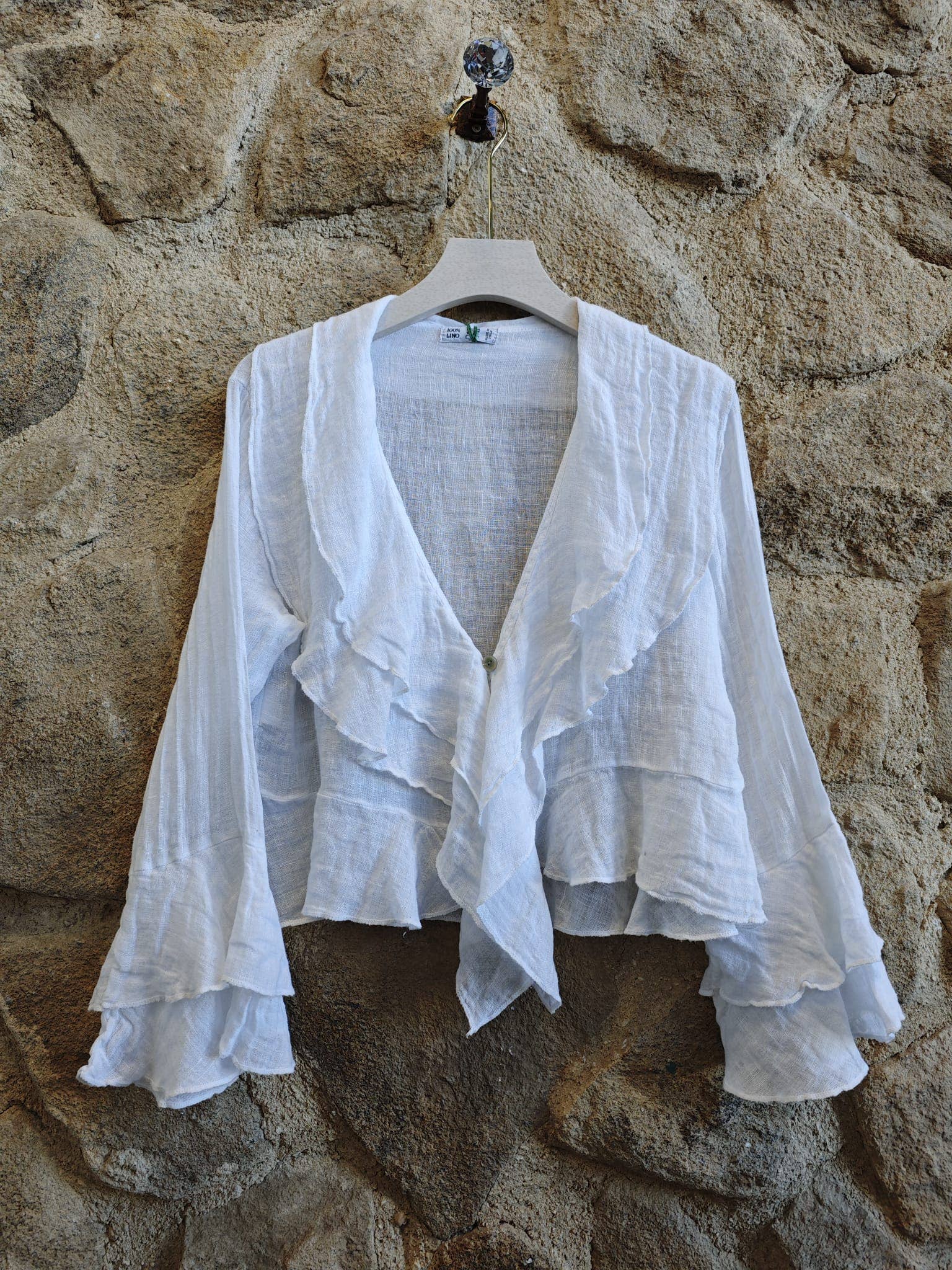 Linen Ruffle Top