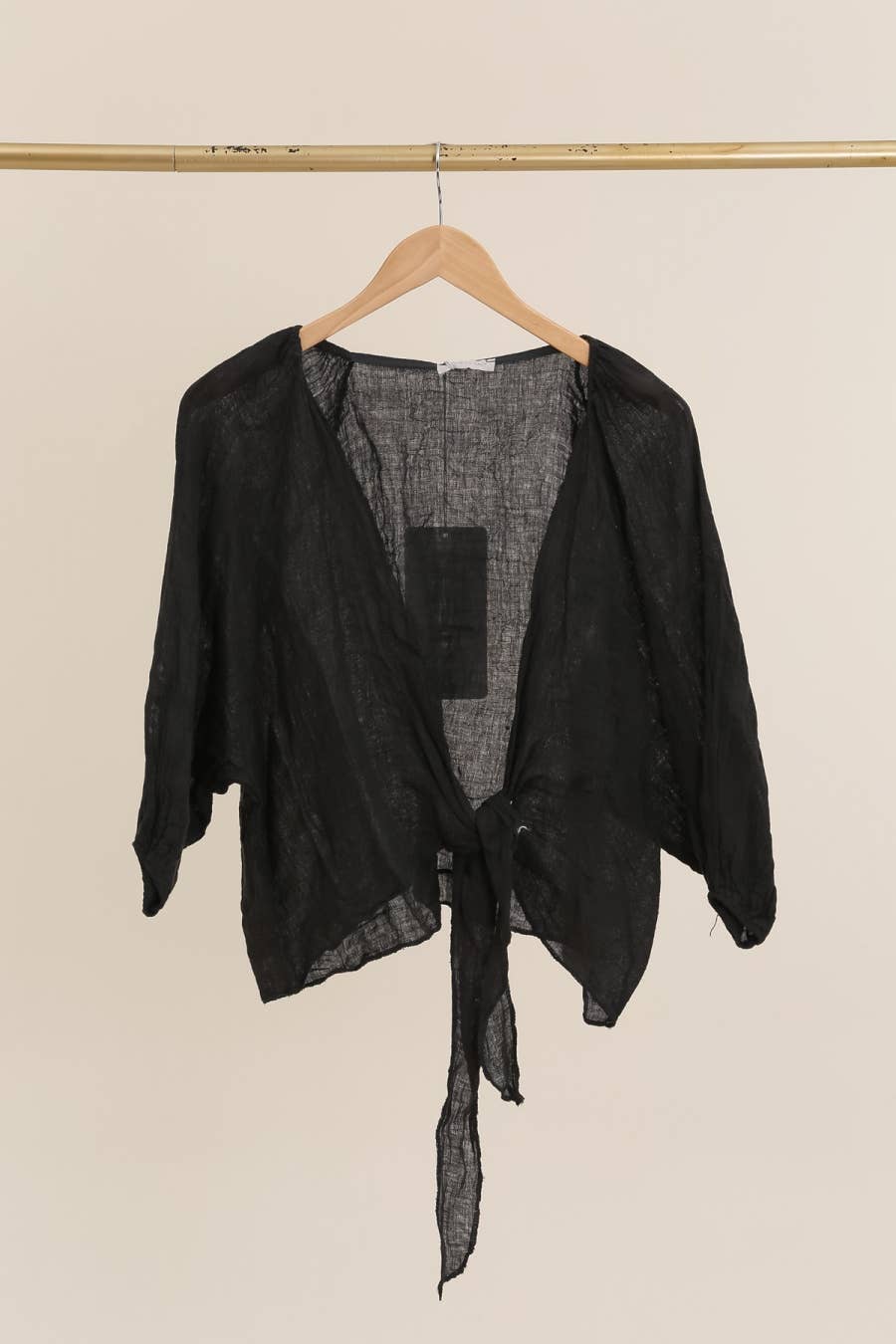 Linen Wrap Top - Mole