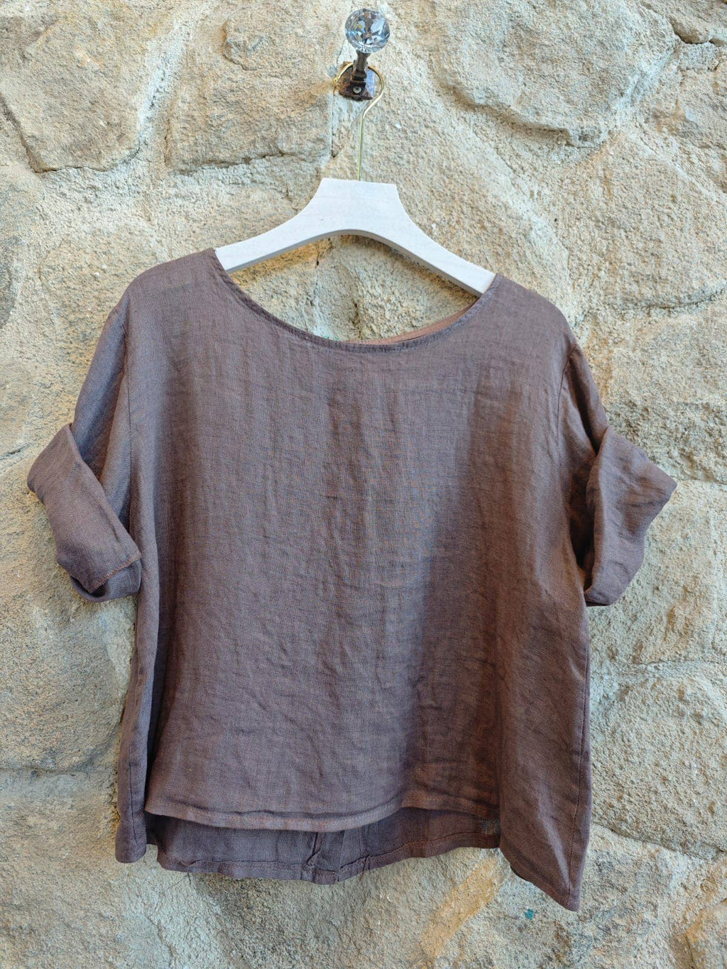 LINEN CROP BLOUSE