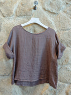 LINEN CROP BLOUSE