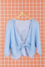 Linen Wrap Top - Mole