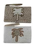 Beaded Clutch Purse - Palm Tree