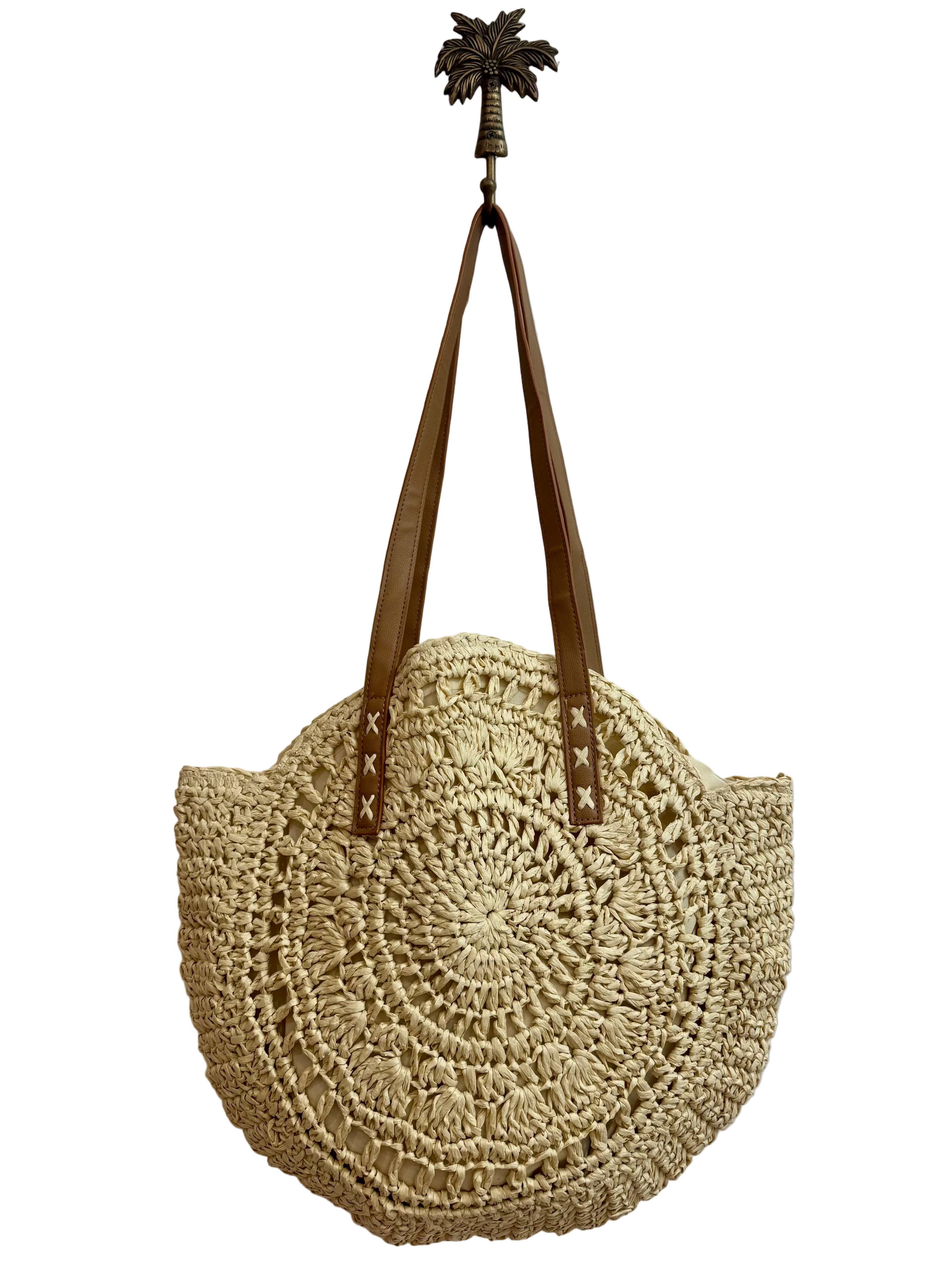 Boho Straw Bag - Beige