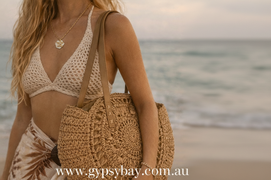 Boho Straw Beach Bag