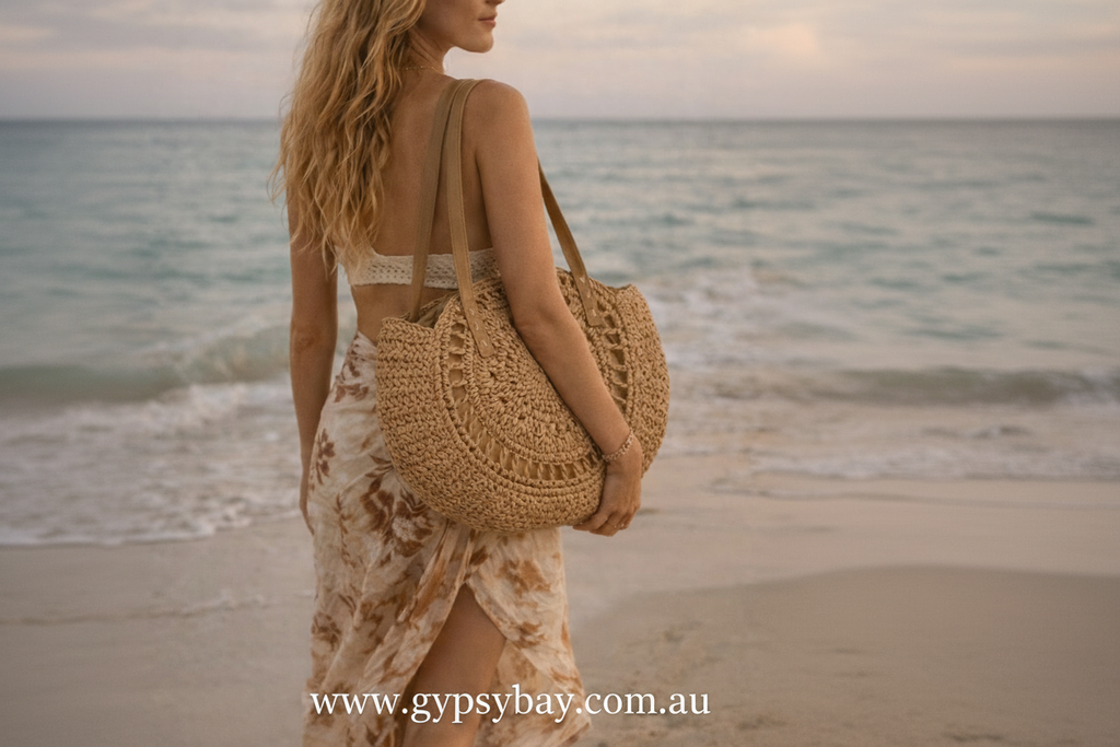 Boho Straw Beach Bag