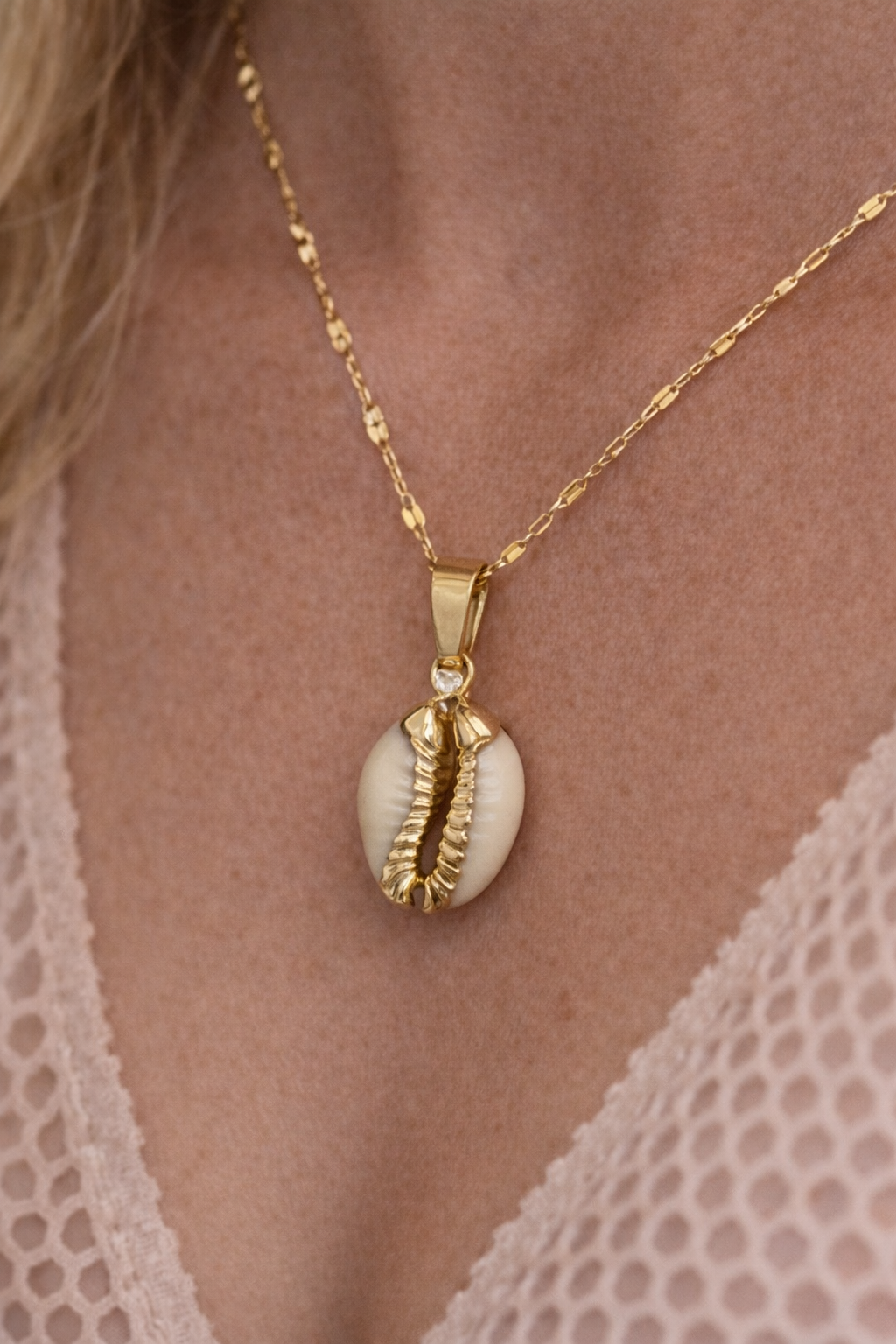 Gold Cowrie Shell Necklace