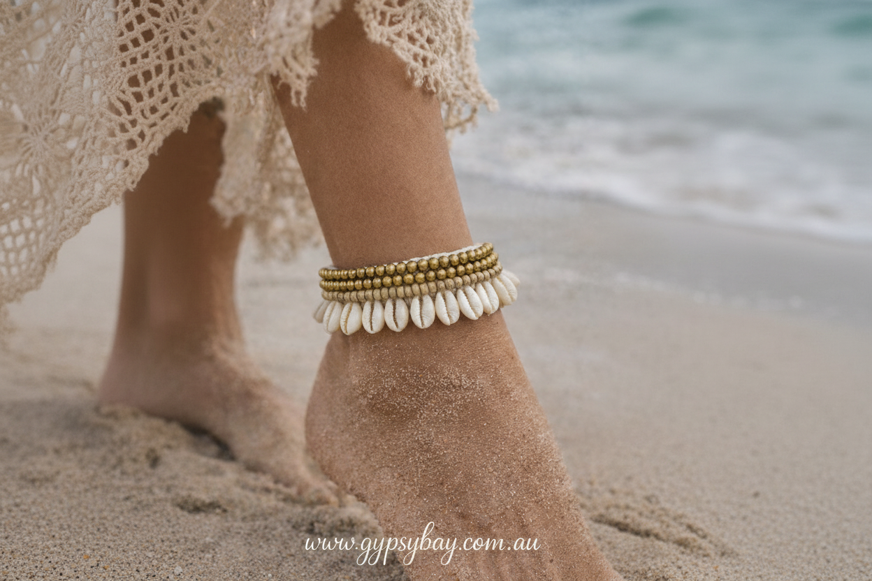 Bohemian Beach Anklet - Gold
