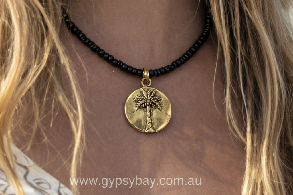 Palm Cove Beaded Choker - Gold