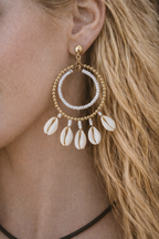 Cowrie Halo Earrings