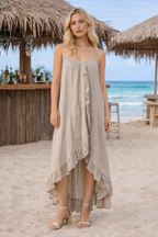 Italian Linen Ruffle Dress