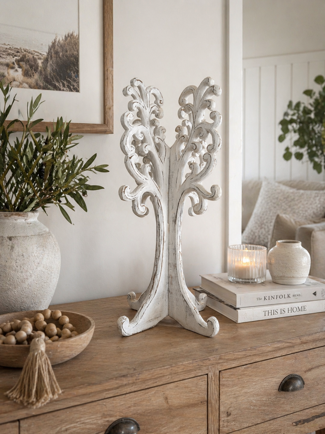 Coastal Carved Timber Tree Décor