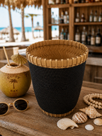 Beaded Rattan Vase