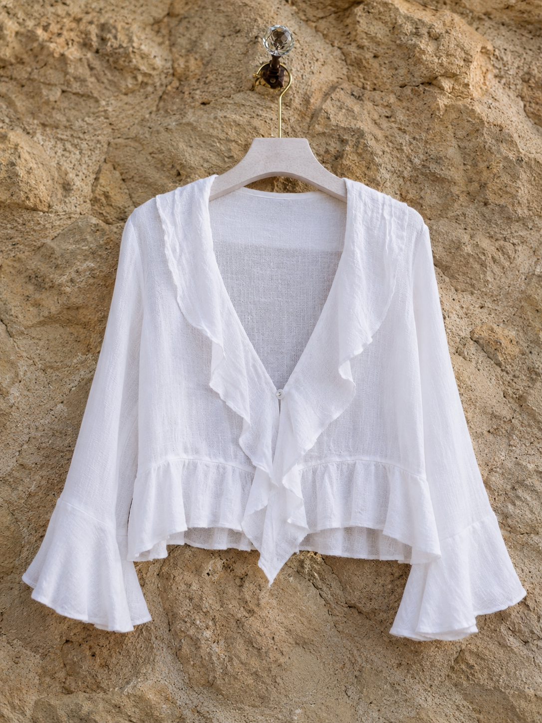 Linen Ruffle Top