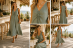 Linen Drawstring Maxi