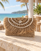 Raffia Clutch Purse