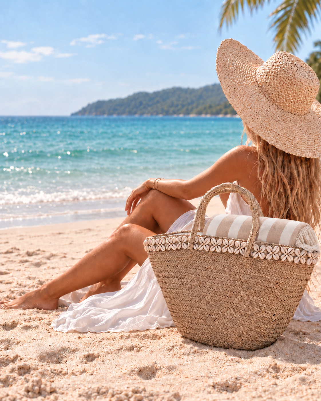 Cowrie shell basket