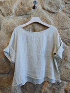 LINEN CROP BLOUSE