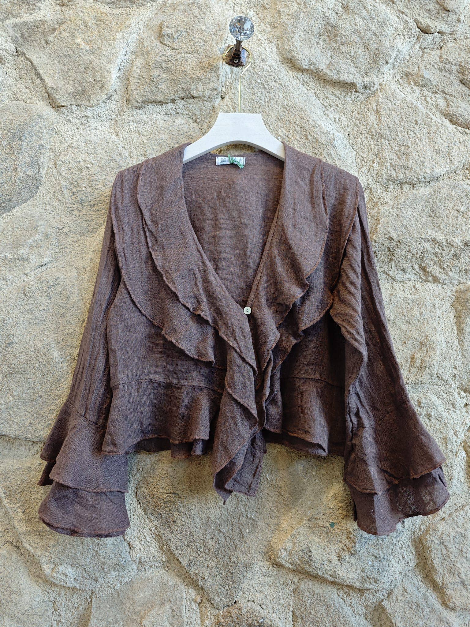 Linen Ruffle Top
