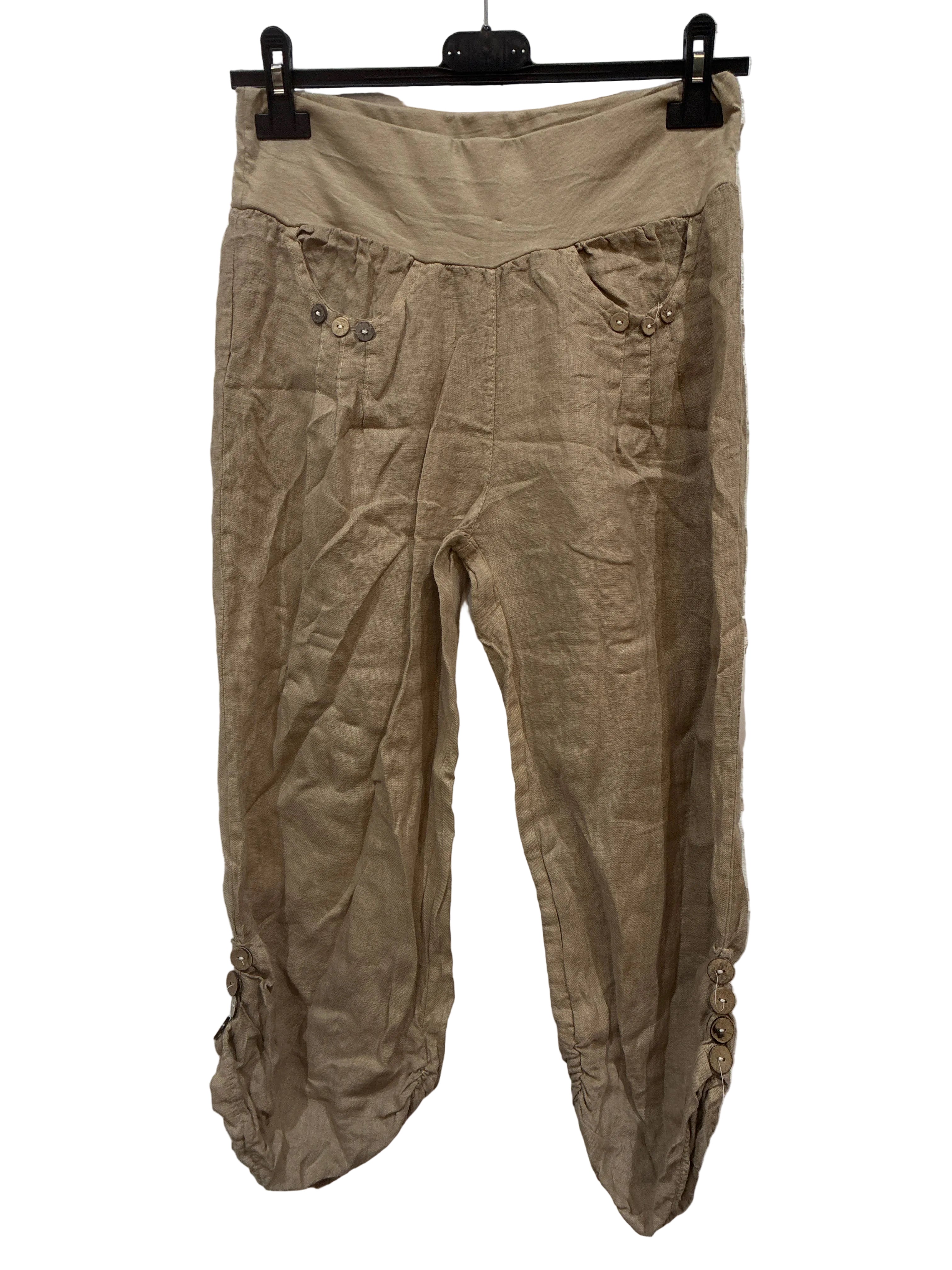 LINEN cropped pants