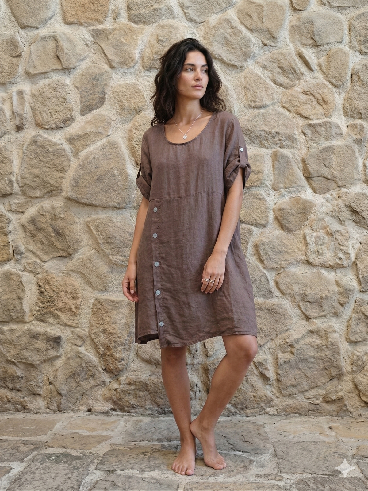 Linen Button Dress