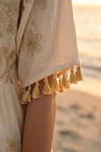 NAVAGIO BEIGE SHORT DRESS