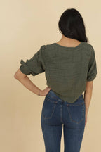 Linen Wrap Top