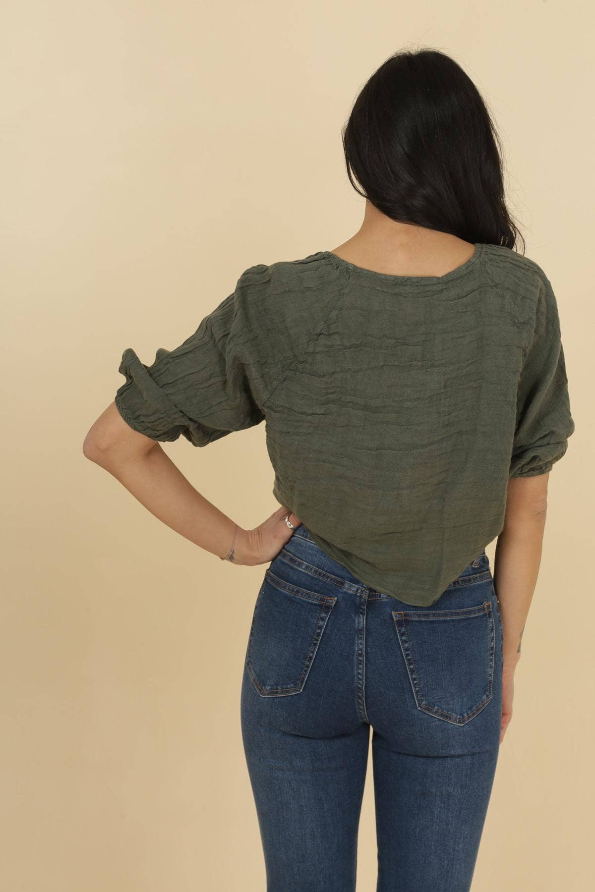 Linen Wrap Top