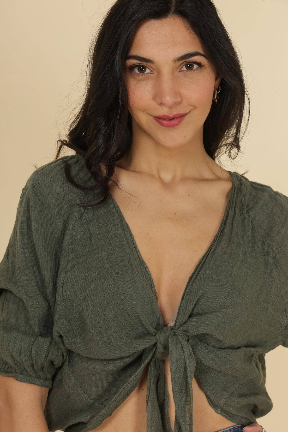 Linen Wrap Top