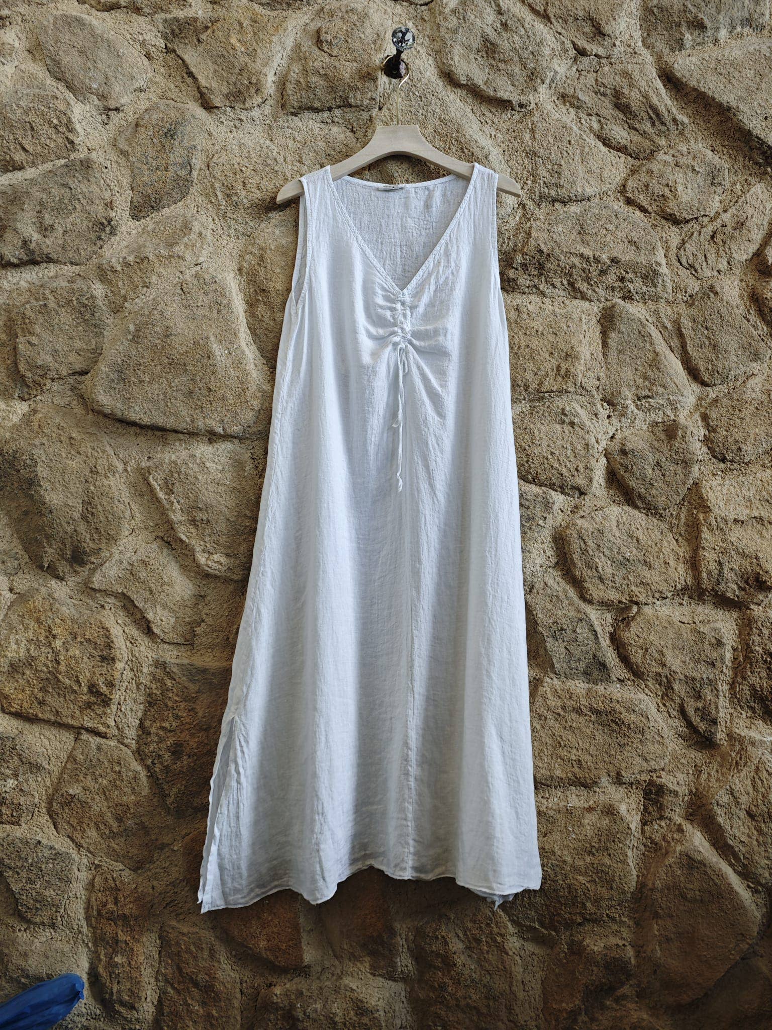 Linen Drawstring Maxi