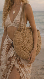 Boho Straw Beach Bag